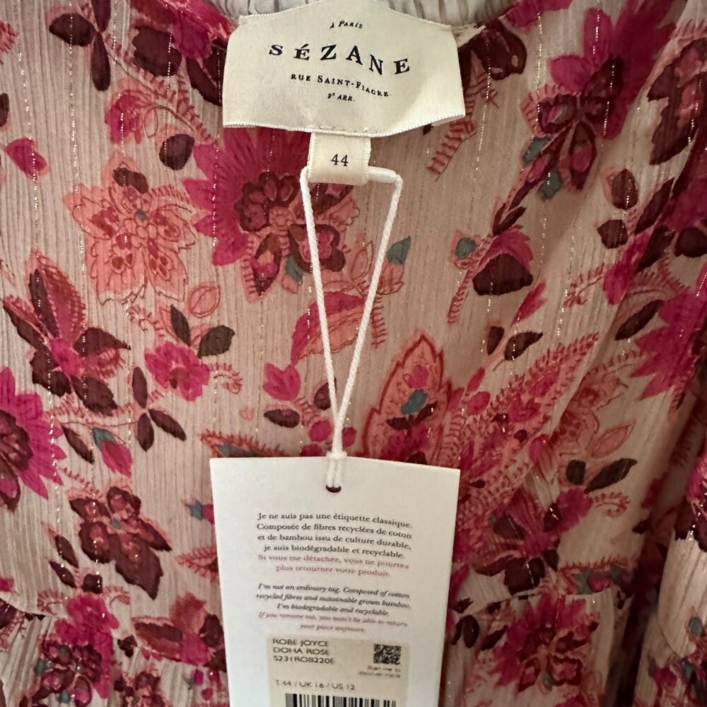 Sezane Joyce Dress Doha Rose - Size 44 - Picture 3 of 3